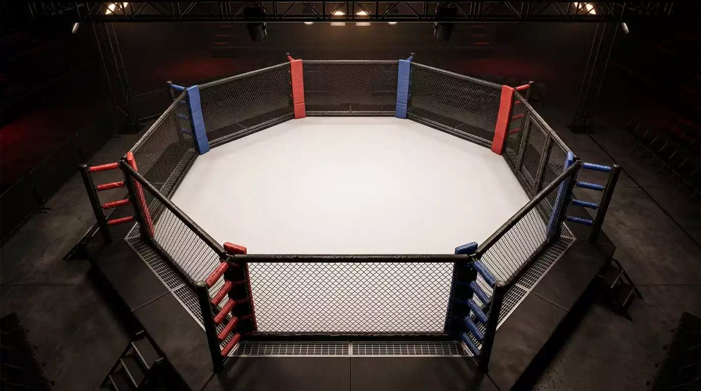 Octágono de UFC donde se celebran los combates de artes marciales mixtas